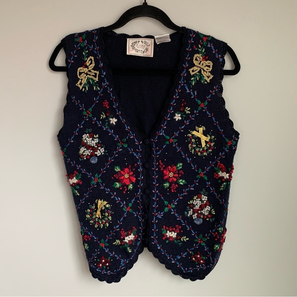 Erika Christmas Sweater Vest Top